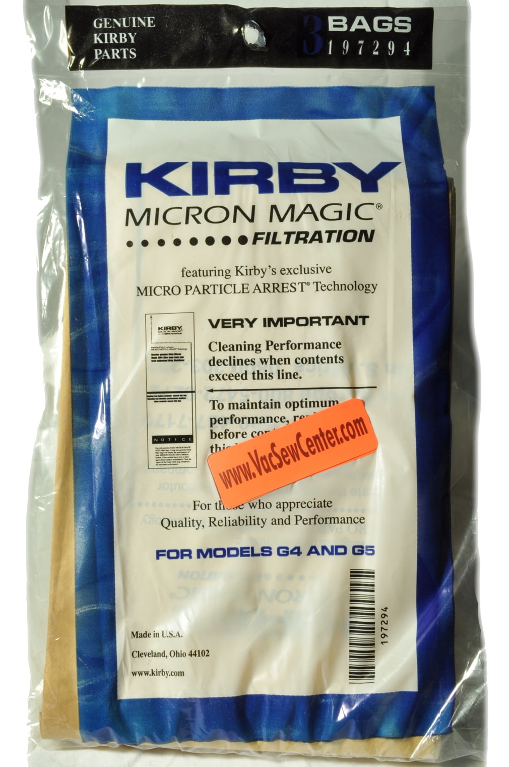 3 Vacuum Bags for Kirby Generation G3 G4 G5 G6 