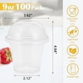 thumbnail image 2 of 100 Pack 9 oz Clear Plastic Cups with Lids, Disposable Cups with Dome Lids No Hole, Ideal for Ice Cream, Cold Drinks, Fruit, Dessert, Yogurt Parfait, 2 of 5