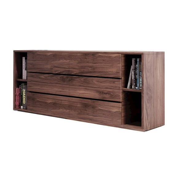 Limari Home Jagger Modern Veneer and Solid Wood Bedroom Dresser in Walnut