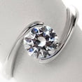 thumbnail image 2 of 2.00 Cts Certified Round Cut Moissanite Diamond Engagement Ring, Solid 18K White Gold Plated Bridal Ring, Promise Ring, Anniversary Ring Gift for Her, 2 of 3