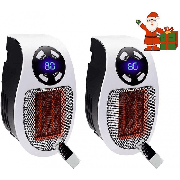 2 Pieces 500 Watt Ceramic Fan Heater Mini Fan Heater Economical Portable Space Heater Plug-in Heater For Older