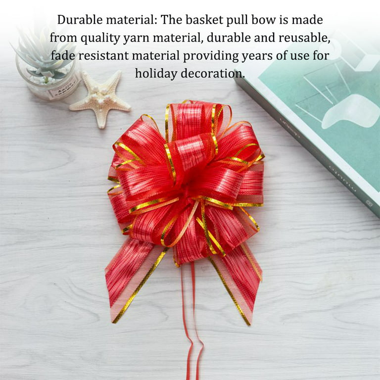 Thinsont Pull Bows Ribbon for Gift Wrapping Festive Wedding Decoration  Wear-resistant Gifts Baskets Multifunctional Christmas Present Red