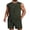 Army Green, variant on COOFANDY Casual Short Sets Men' 2 Piece Outfits Sleeveless T-Shirt and Shorts Set Summer Lightweight Knit Set