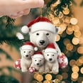 thumbnail image 5 of Polar Bear in Santa Hat Ornament – Birch Wood Holiday Decoration – Arctic for Animal Lovers, 5 of 9