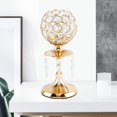 thumbnail image 4 of Wweixi Luxury Crystal Candle Holder Pillar Candlestick Ceremony Stand Decor Table Gold S 1Set, 4 of 6