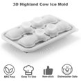 thumbnail image 3 of Nax Caki 3D Highland Cow Ice Tray, Fun Shaped Ice Tray, Suitable for Whiskey, Cocktails, Bourbon, Cute Highland Cow Holiday Christmas Gift, 3 of 4