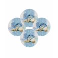 thumbnail image 7 of 13 Inch Round Placemats Set of 4, Blue Coastal Starfish Non Slip Heat Insulation PP Table Mats, Vintage Grey Nautical Coral Summer Washable Place Mats for Kitchen Dining Party Table Decor, 7 of 7