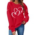 thumbnail image 2 of Sweatshirt for Women Graphic Heart Print Crewneck Long Sleeve Loose Fit Casual Pullover Tops Fashion Festive Heart Pattern Clothes for Daily Wear, 2 of 7