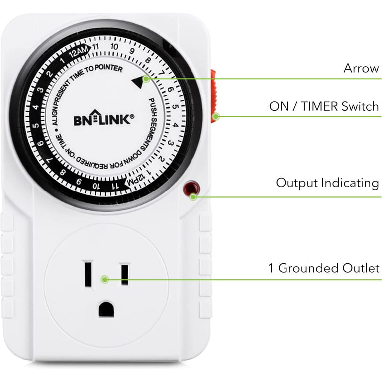 Outdoor Smart WiFi Timer Plug with One Grounded Outlet Compatible Function (2 Pack) BN-LINK