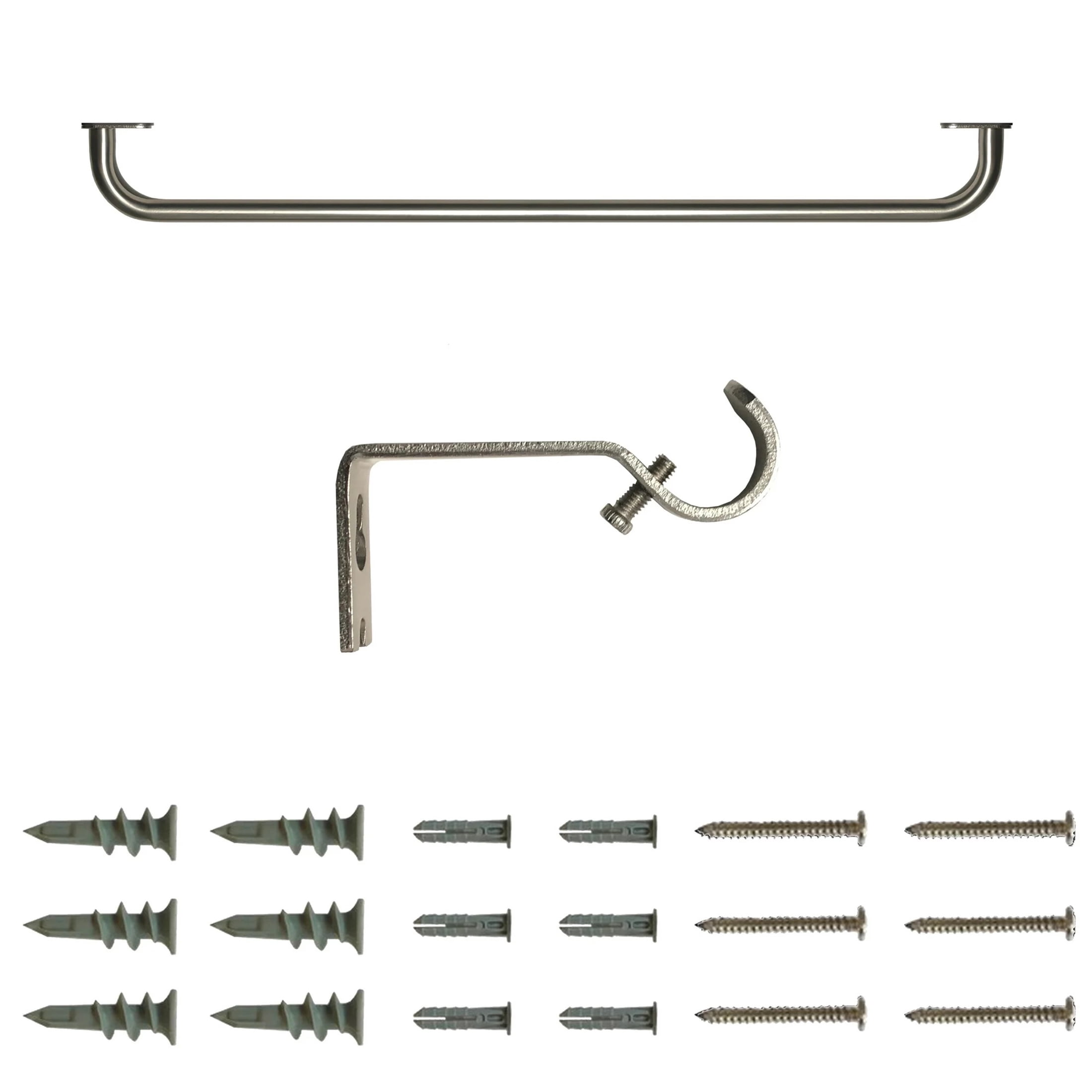 Mainstays 3/4" Brushed Nickel Room Darkening Adjustable Wrap Curtain Rod, 30-84"