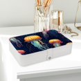 thumbnail image 6 of Jellyfish PU Leather Necklace Organizer Jewelry Box Earring Organizer with Removable Compartment, Portable, 6 of 6