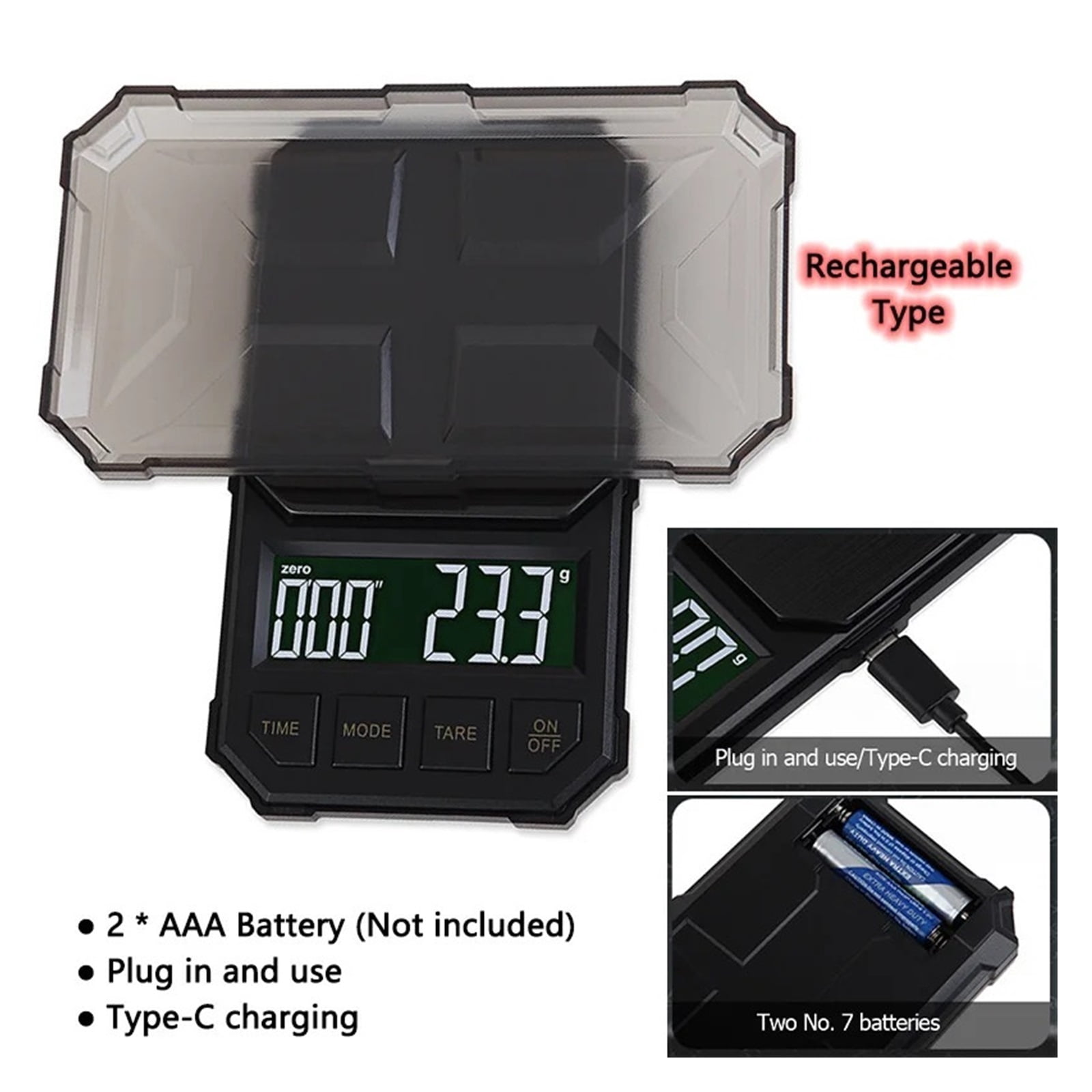 Portable Digital Scale 1kg/2kg Pocket Coffee Scales High Precision Electronic Kitchen Food Scales