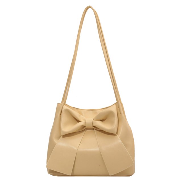 Bolso Hombro Bow Pu Cuero Crossbody Bag Square Commute Tandbag () Amarillo