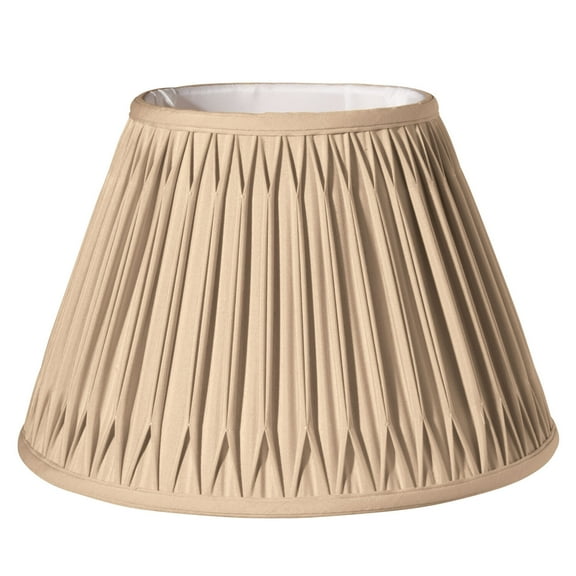 Slant Transitional Bell Double Smocked Pleat Softback Lampshade with Washer Fitter, Vintage Gold