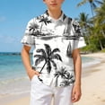 thumbnail image 2 of WUANDIXFA Kids Vibrant Hawaiian Shirt Beach Party Style Boy's Girl's Fun Print (Black, 13-14 Years), 2 of 7