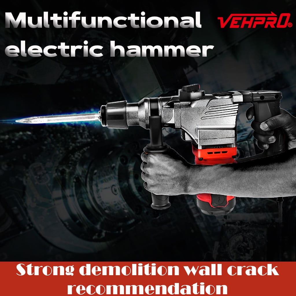 3000RPM Electric Demolition Jack Hammer Concrete Breaker Punch Chisel Bit 1050W. 