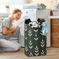 thumbnail image 5 of Yayeee Freestanding Laundry Hamper with Handle Collapsible Large Storage Basket for Clothes, Green Plants, 5 of 7