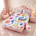 thumbnail image 2 of Manfei Flying Butterflies Queen Sheets 4 Pieces,Spring Garden Queen Sheet Sets,1 Flat Sheet,1 Fitted Sheet and 2 Pillowcases, 2 of 6