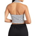 thumbnail image 3 of Lovito Casual Striped Collar Crop Tank Tops, 3 of 5