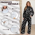 thumbnail image 6 of Xixirimido Music Notes Black Print Women's Sweatsuits 2 Piece Outfit Fall Fashion Airport Lounge Sets Long Sleeve Sweatshirt Wide Leg Sweatpants Plus Size Tracksuit, X-Large, 6 of 7