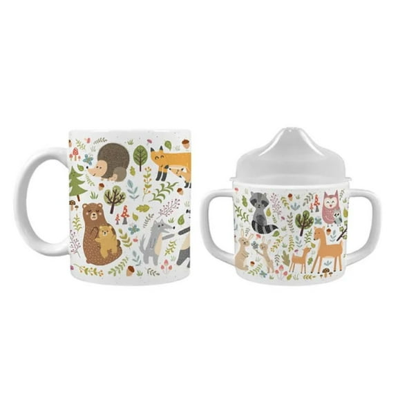 Camp Casual CC-015WC Mommy & Me Mug Set with Sippy Cup - Woodland Critters