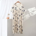 thumbnail image 2 of Tnhcen Women's Plus Size Nightgown, Short Sleeve Sleep Dress, Soft Modal Blend Loungewear, Cute Bowknot Print, Loose Fit Comfortable Sleepwear for Women, XL 2XL, 2 of 9