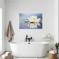 thumbnail image 4 of ZHONGYUTONG White Lotus Flower Wall Art Lotus Motivational Quotes Zen Decor for Bathroom Yoga Office Flower on Water Pictures Spa Canvas Prints Framed (16.00" x 24.00"), 4 of 5
