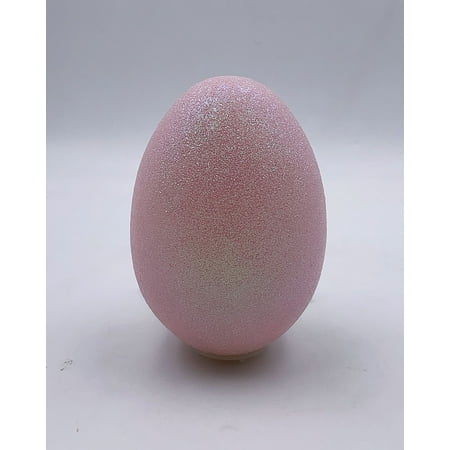 Way To Celebrate Easter 5-inch Height Pink Glitter Plastic Egg Indoor Decor