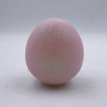WAY TO CELEBRATE! Way To Celebrate Easter 5-inch Height Pink Glitter Plastic Egg Indoor Decor
