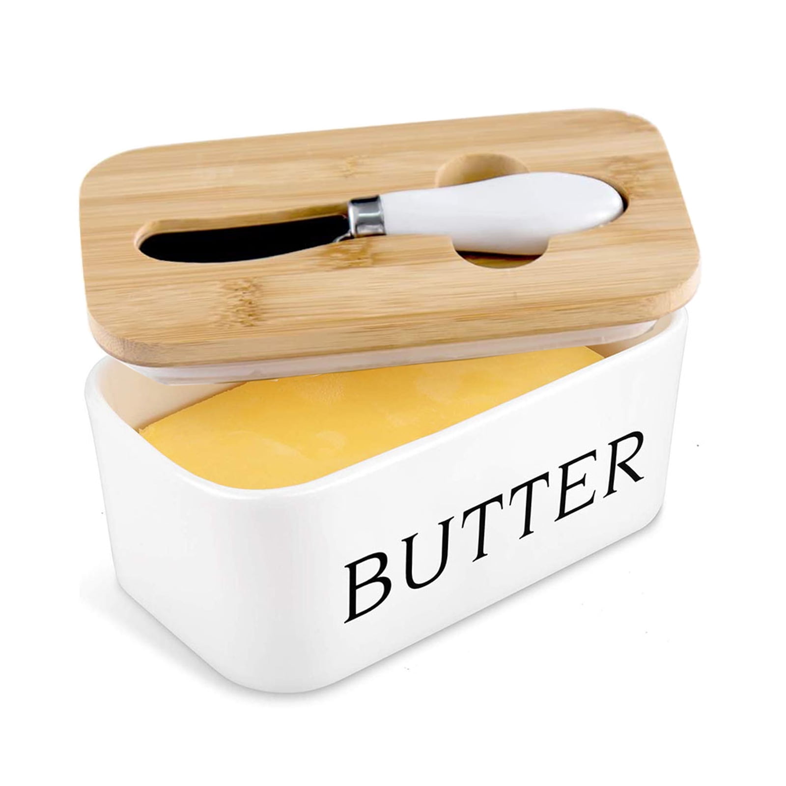 Details about   Ceramic Butter Dish Saver Keeper Case Butter Container Storage Box with Lid 