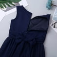 thumbnail image 5 of iEFiEL Big Girls Juniors Chiffon Wedding Bridesmaid Dress Tweens Empire Waist Party Flower Girl Dress Navy Blue 6, 5 of 7