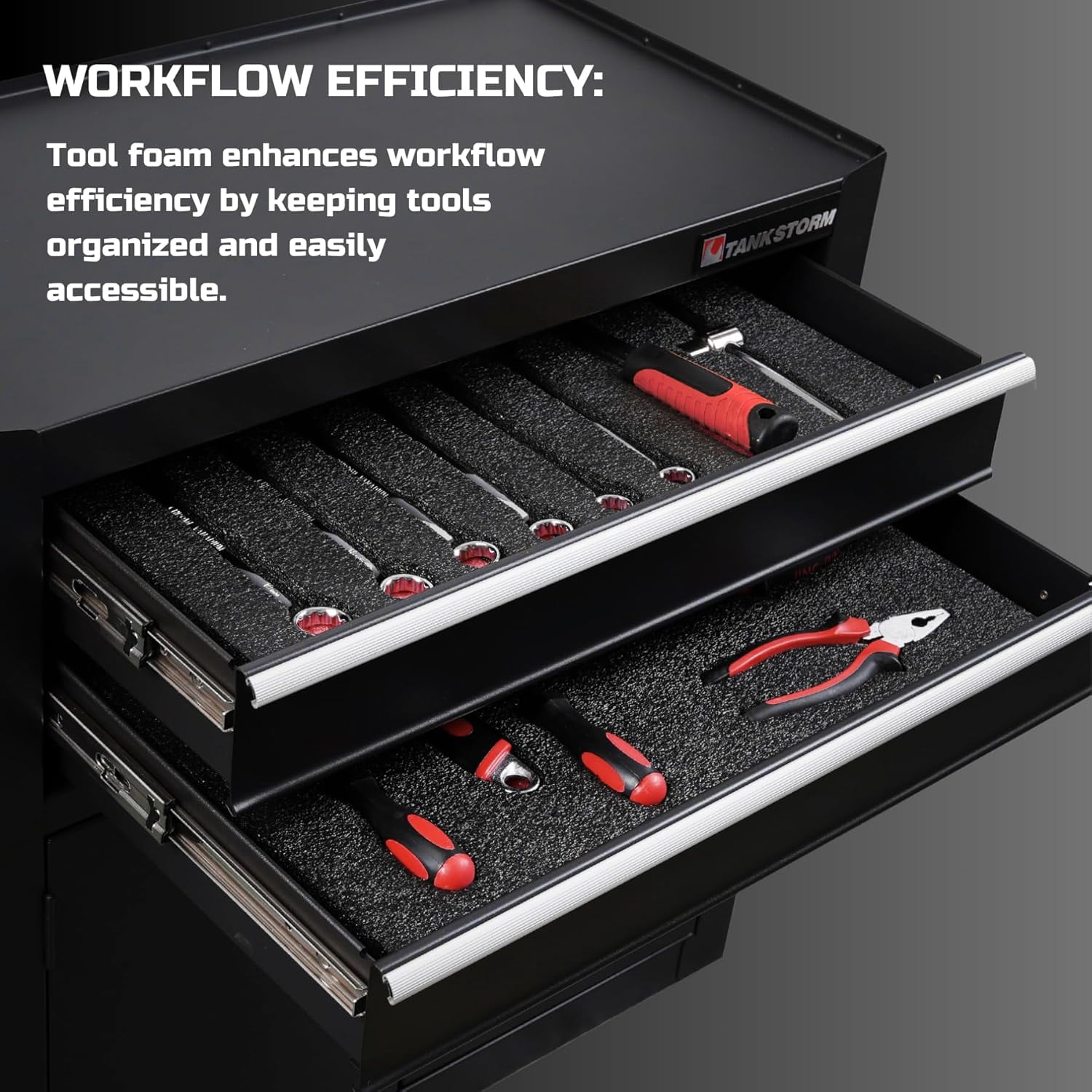 Tool Box Foam 3Pack 24x24x2 inch, Foam Inserts for Cases, Polyethylene Tool Foam Sheets, Drawer Liner Foam, ToolBox Kaizen Organizer and Storage Tool Shadow