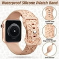 thumbnail image 3 of 3D Magic 4 Pack Leopard Engraved Band Compatible with Apple Watch Band 38mm 40mm 44mm 45mm 49mm, Waterproof Cheetah Sport Silicone Wristbands Replacement for iWatch Series 8 7 6 5 4 3 2 SE for Women, 3 of 6