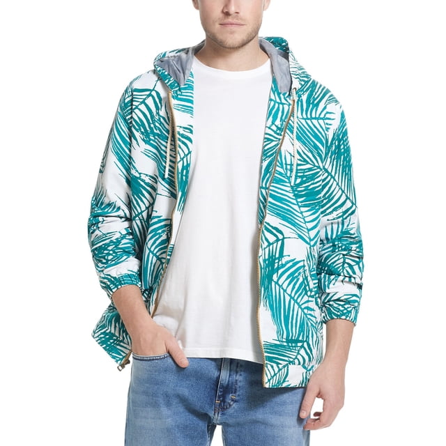 Weatherproof Vintage Veste en Nylon à Imprimé Feuilles pour Hommes, Vert, 2TG