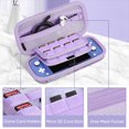 thumbnail image 3 of Fintie Carry Case for Nintendo Switch Lite 2019 - [Shockproof] Hard Shell Protective Cover Travel Bag with 15 Game Card / 2 Micro SD Card Slots, Inner Pocket for Switch Lite Console, Lilac Marble, 3 of 9