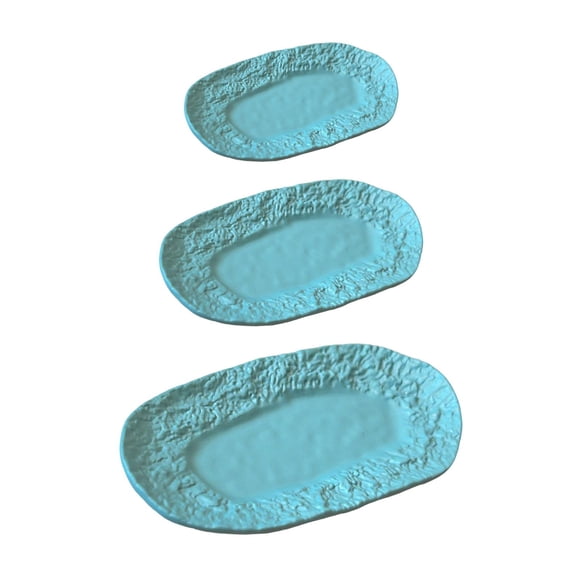 Platos en miniatura, accesorios para casas de muñecas, decoración coleccionable realista para cocina. Azul