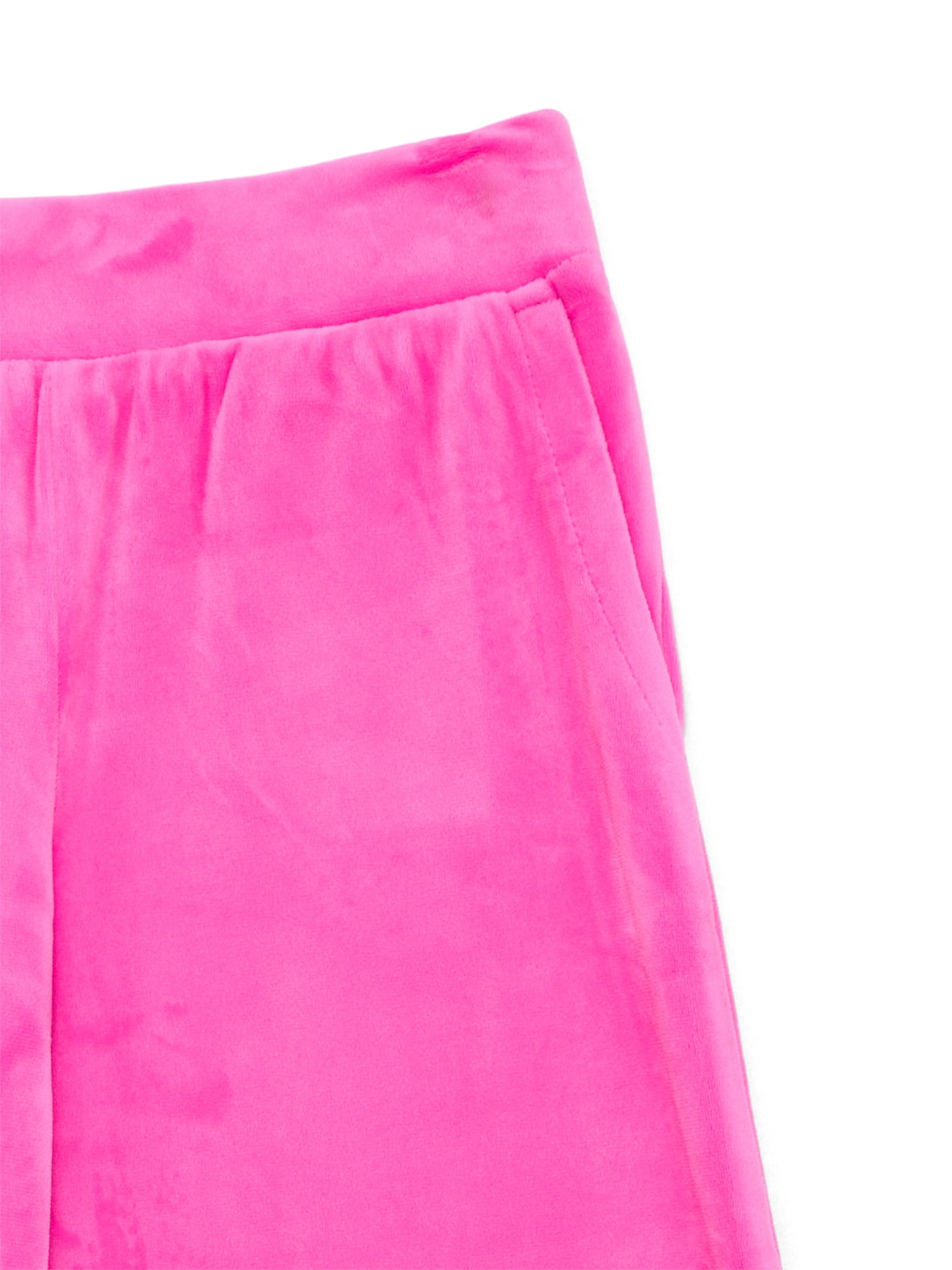Athletic Works Girls Plush Velour Wide Leg Pants, Sizes 4-18
