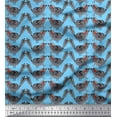 thumbnail image 1 of Soimoi Blue Poly Georgette Fabric Bird Folk Art Print Fabric by the Yard 52 Inch Wide, 1 of 3