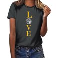 thumbnail image 2 of Sakmal Ladies Tops Plus Size Short Sleeve Crew Neck Quotes T-Shirts Ladies Shirts $5, 2 of 6