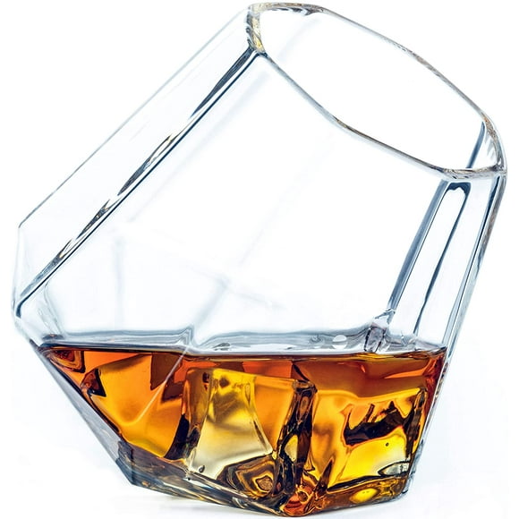 Vasos de whisky Meskcv Diamond cristal transparente sin plomo 10 onzas paquete de regalo de lujo juego de 2