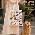 thumbnail image 3 of OKKEEY Canvas Tote Bag for Women, Colorful Puppy Theme Print Tote Bag for Dog Mom, Reusable Lightweight Shoulder Bag for Shopping, Work, Beach, 3 of 10