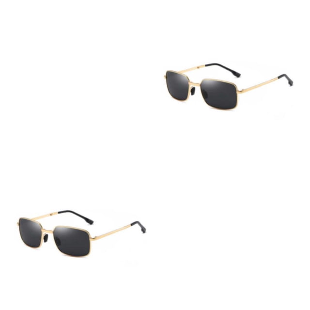 Minnieouse Gafas de sol fotocromáticas de moda Gafas de sol polarizadas Marco de metal Tonos plegables para Conducción Ciclismo Oro dorado 2Conjunto