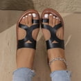 thumbnail image 6 of Strappy Sandals for Women, Womens Strappy Sandals, Sandals Woman, Sandals With Back Strap, Women's Cross Strappy Leather Flats Sandal Cute Dressy Toe Ring Open Toe Slip On Slide Sandals, Black 5.5, 6 of 8