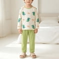 thumbnail image 2 of Bovxnpu Boys Girls Sleepwear Set Kids Print Cotton Long Sleeve Top Pants Homewear Outfits, 2 of 8