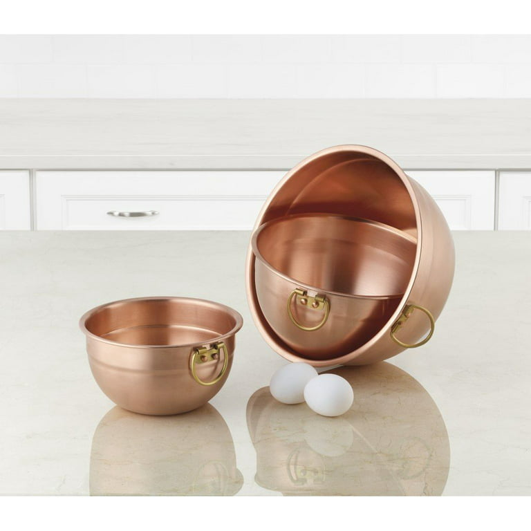 3 Piece Copper Mixing Bowl Set 
