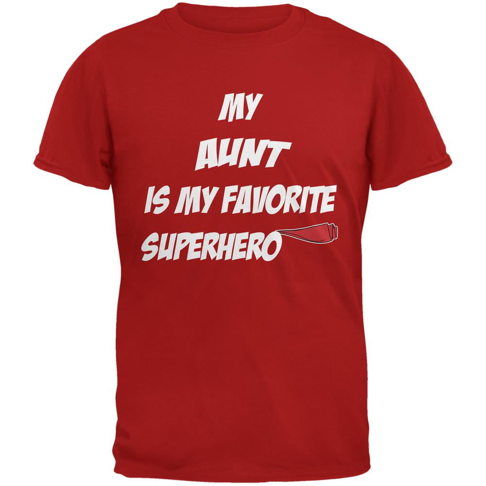 Aunt is My Superhero Red Adult T-Shirt 