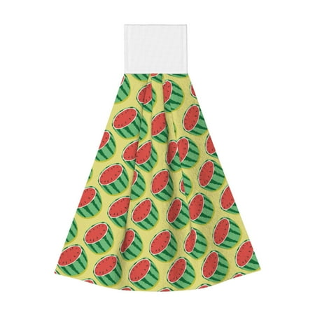 

Sikiie Summer Watermelon Hand Towel with Loop Hanging Towel Absorbent Tie Towels for Kitchen Tea Bar Bathroom Decor