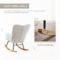 thumbnail image 3 of Tzicr Metal Indoor and Outdoor Curved Wooden Leg Rocking Chair, Off-White, 3 of 8