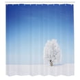 thumbnail image 3 of Ambesonne Blue Shower Curtain, Alone Tree Snowy Field, 69"Wx84"L, White Blue, 3 of 5