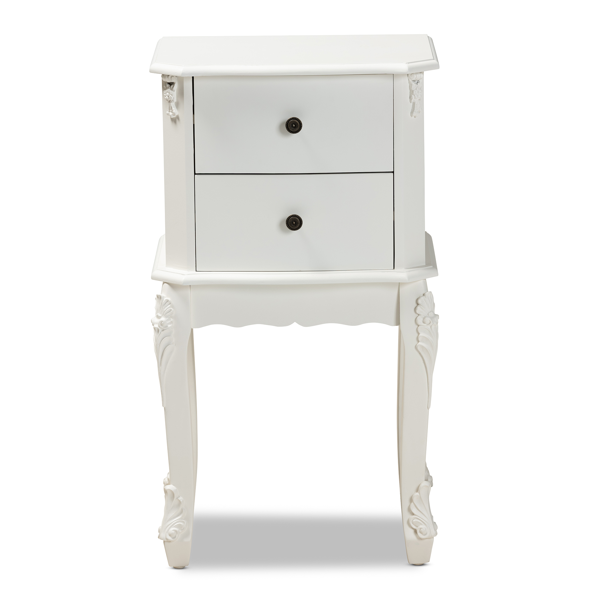 Baxton Studio Sophia Classic and Traditional French White Finished Wood 2-Drawer End Table - image 4 of 9